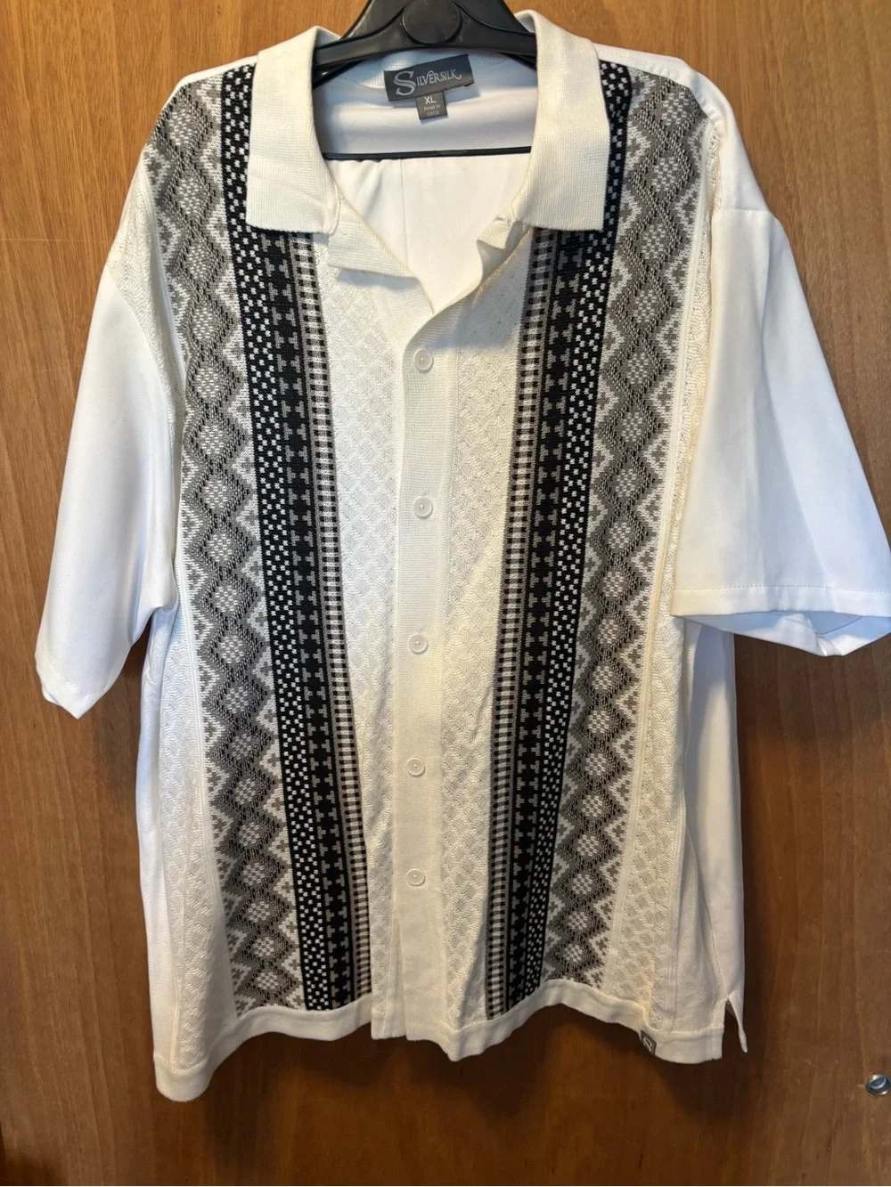Silver Jeans White Shirt with Black Panels